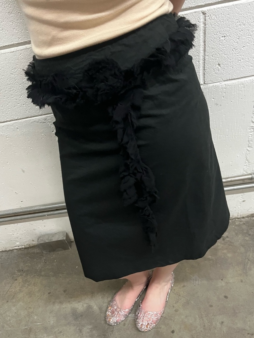 Chloe black ruffle skirt